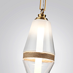 Подвесной светильник со стеклянным плафоном и декоративной вставкой из текстурного камня Tectona  варинант исполнения - 5 | Loft Concept в Рязани