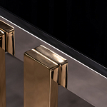 Консоль в современном стиле с черной стекляной столешницей Console with Black Glass варинант исполнения - 2 | Loft Concept в Рязани