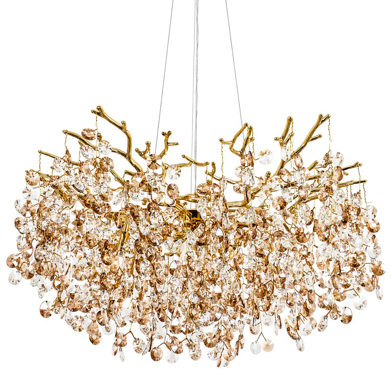 Люстра с хрустальными подвесками Fairytree Gold Crystal Chandelier 10 Золотой Прозрачный Коричневый Люстра с хрустальными подвесками Fairytree Gold Crystal Chandelier 10 Золотой Прозрачный Коричневый в Рязани | Loft Concept