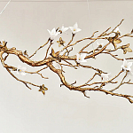 Люстра в виде золотой ветки с цветами Glass Flower Pendant Light варинант исполнения - 7 | Loft Concept в Рязани