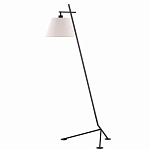 Торшер с черным наклонным корпусом и конусовидным абажуром Black Tripod варинант исполнения - 4 | Loft Concept в Рязани