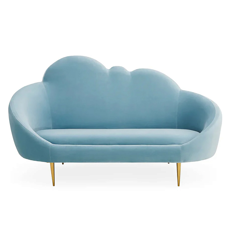 Уникальный детский диван Soft Cloud двухместный Голубой Золотой в Рязани | Loft Concept 