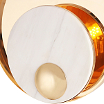 Бра с круглым плафоном из белого мрамора и золотистым металлическим обрамлением  Ginger & Jagger варинант исполнения - 2 | Loft Concept в Рязани