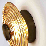 Бра с рельефным круглым плафоном янтарного цвета Savio Glass Disc Light варинант исполнения - 2 | Loft Concept в Рязани