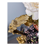 Ваза из фарфора черная с цветочной росписью и бронзовыми элементами Spring Garden варинант исполнения - 4 | Loft Concept в Рязани