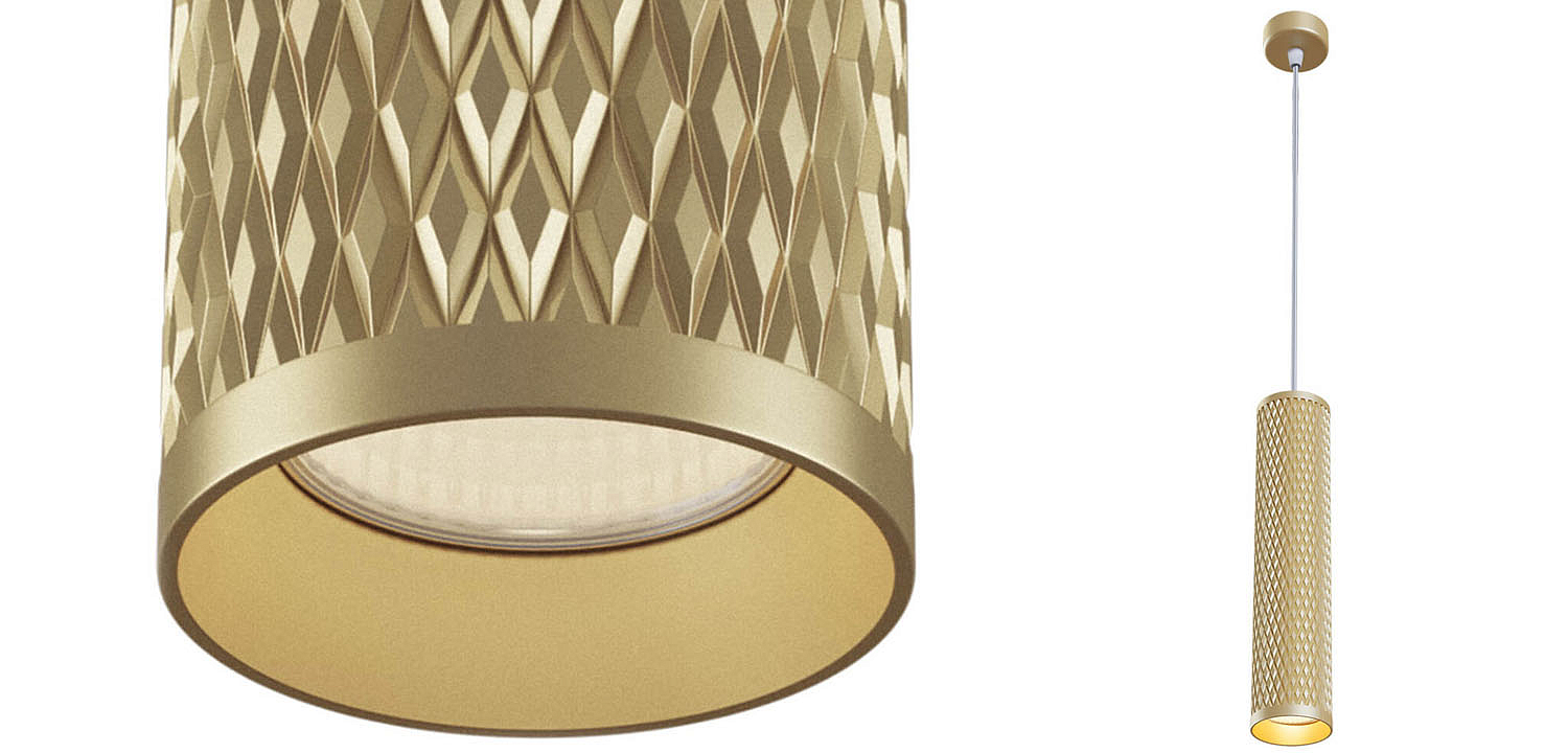 Подвесной светильник Trumpet tube gold rhombus Подвесной светильник Trumpet tube gold rhombus - Loft-Concept в Рязани