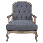 Кресло с пуфом с мягкой обивкой из льна Edward Armchair grey варинант исполнения - 1 | Loft Concept в Рязани