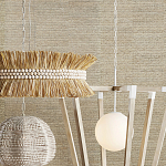 Подвесной светильник в форме купола с декором из круглых деревянных бусин White Wooden Beads Chandelier варинант исполнения - 5 | Loft Concept в Рязани