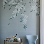 Обои ручная роспись Jasmine Standard colourway on Wood Ash slub silk варинант исполнения - 2 | Loft Concept в Рязани