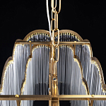 Люстра прямоугольная на цепях с прозрачными трубками и волнистым краем Nembus варинант исполнения - 10 | Loft Concept в Рязани