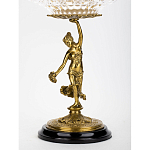 Чаша стеклянная прозрачная на бронзовой подставке с фигуркой девушки Eden Garden варинант исполнения - 2 | Loft Concept в Рязани