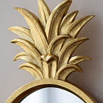 Зеркало овальной формы с золотистой рамкой и декоративной верхушкой в виде ананаса Pineapple Shine  варинант исполнения - 3 | Loft Concept в Рязани