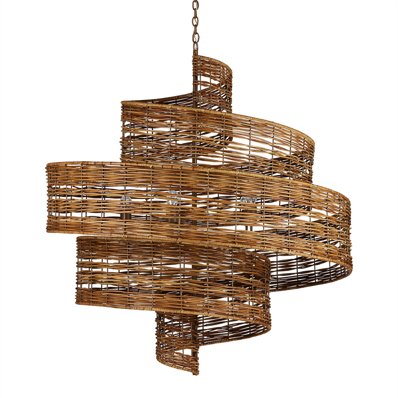 Люстра фактурная в виде спирали Enveloping Art Коричневый в Рязани | Loft Concept 