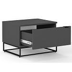 Тумба прикроватная цвета графит с ящиками Strict Lines варинант исполнения - 3 | Loft Concept в Рязани