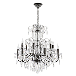 Люстра с хрустальными подвесками и металлическим основанием Диаметр 80 см Rococo Iron & Crystal Chandelier варинант исполнения - 1 | Loft Concept в Рязани
