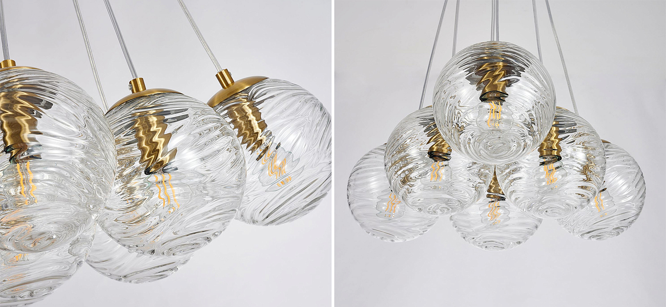 Люстра Perforated Glass Bubbles 6 ламп Люстра Perforated Glass Bubbles 6 ламп - Loft-Concept в Рязани