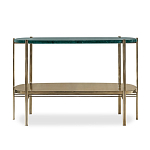 Консоль овальной формы золотая с полкой для хранения Craig варинант исполнения - 1 | Loft Concept в Рязани