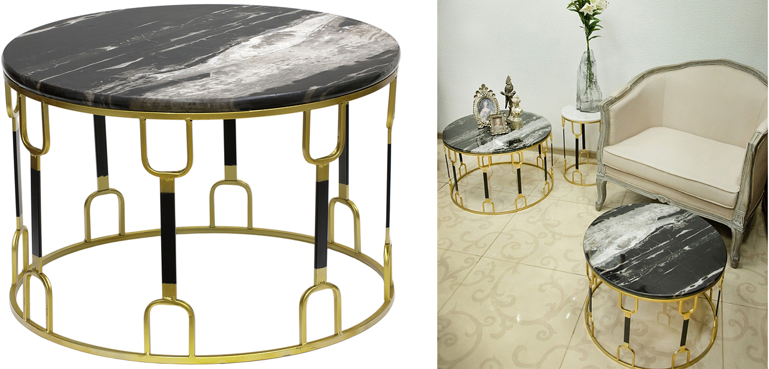Приставной стол Dorius Side Table black marble Приставной стол Dorius Side Table black marble - Loft-Concept в Рязани