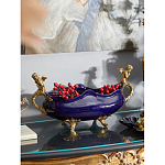 Чаша темно-синяя фарфоровая с бронзовыми ручками в виде ангелов Eden Garden варинант исполнения - 3 | Loft Concept в Рязани