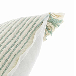 Чехол на подушку мятного цвета с бахромой и объемным узором Ethnic mix варинант исполнения - 3 | Loft Concept в Рязани