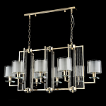 Люстра прямоугольной формы с 8-ю цилиндрическими плафонами из стекла Laurent варинант исполнения - 8 | Loft Concept в Рязани