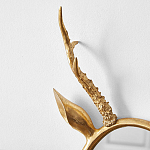 Овальное зеркало с декором оленьи рога Golden Deer Mirror варинант исполнения - 3 | Loft Concept в Рязани