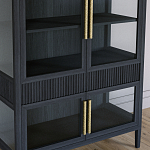 Витрина Primo со стеклянными фасадами и 2 ящиками Черный дуб варинант исполнения - 3 | Loft Concept в Рязани