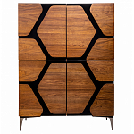 Высокий комод с узором из шпона на фасаде Sahara варинант исполнения - 1 | Loft Concept в Рязани