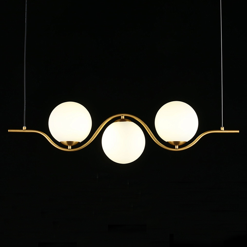 Люстра подвесная светодиодная Jagna 2 Gold and White Золотой Белый в Рязани | Loft Concept 