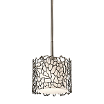 Подвесной светильник с цилиндрическим белым плафоном с ажурным узором цвета олово Kichler варинант исполнения - 1 | Loft Concept в Рязани