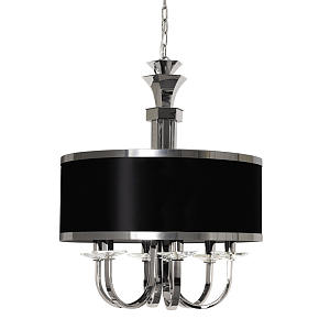 Люстра подвесная круглая с черным абажуром и чашей крепления в форме многогранника Natural Concepts