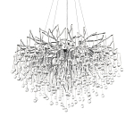 Люстра подвесная с прозрачными стеклянными подвесками в форме капель Диаметр 80 см Droplet Chandelier варинант исполнения - 7 | Loft Concept в Рязани