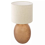 Настольная лампа с тканевым бежевым абажуром на овальном основании Beige Lampshade on Oval Base варинант исполнения - 1 | Loft Concept в Рязани