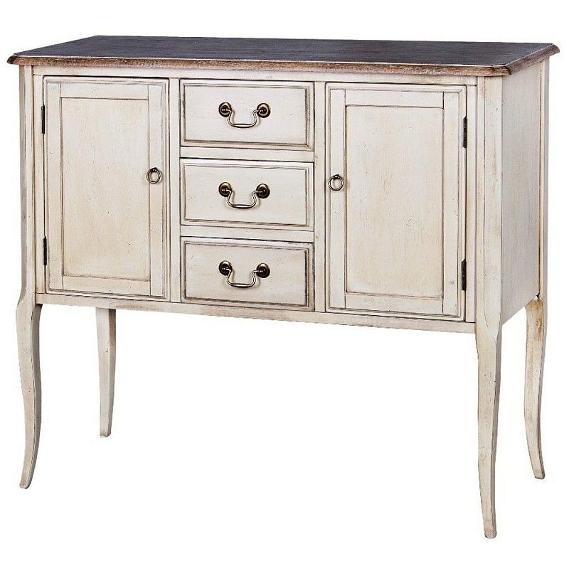 Комод в стиле прованс с ящиками и дверцами Rene Montmartre Provence Chest of Drawers Белый Дуб темный Комод в стиле прованс с ящиками и дверцами Rene Montmartre Provence Chest of Drawers Белый Дуб темный в Рязани | Loft Concept