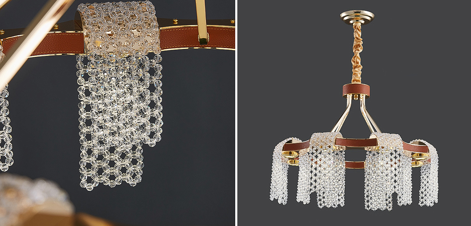 Люстра Leather Glass Chandelier 60 Люстра Leather Glass Chandelier 60 - Loft-Concept в Рязани