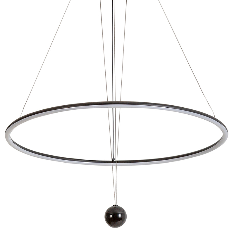 Светодиодная люстра Black LED Circle and Ball Lamp Черный в Рязани | Loft Concept 