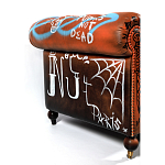 Диван Честерфильд граффити graffiti Orange Sofa натуральная кожа варинант исполнения - 7 | Loft Concept в Рязани