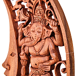 Панно из дерева Ганеша и месяц Panel With Animals варинант исполнения - 2 | Loft Concept в Рязани