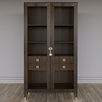Дизайнерский шкаф витрина Elsa Dreams Walnut с 4-мя ящиками варинант исполнения - 1 | Loft Concept в Рязани
