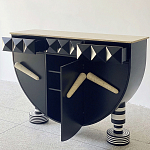 Дизайнерский комод полукруглый черный с 3-мя фактурным ящиками Occasion варинант исполнения - 2 | Loft Concept в Рязани