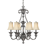 Люстра с 7-ю кремовыми текстильными абажурами Hinkley варинант исполнения - 1 | Loft Concept в Рязани