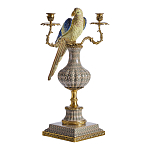 Подсвечникв образе попугая из фарфора с бронзовыми элементами Eden Garden варинант исполнения - 1 | Loft Concept в Рязани