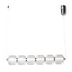 Люстра линейная с 6-ю прозрачными стеклянными плафонами округлой формы HANDLE GRAPE варинант исполнения - 2 | Loft Concept в Рязани