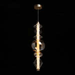 Подвесной светильник с вертикальной композицией из прозрачных и янтарных стеклянных шаров и ромбов Gabriel Scott Luna варинант исполнения - 3 | Loft Concept в Рязани