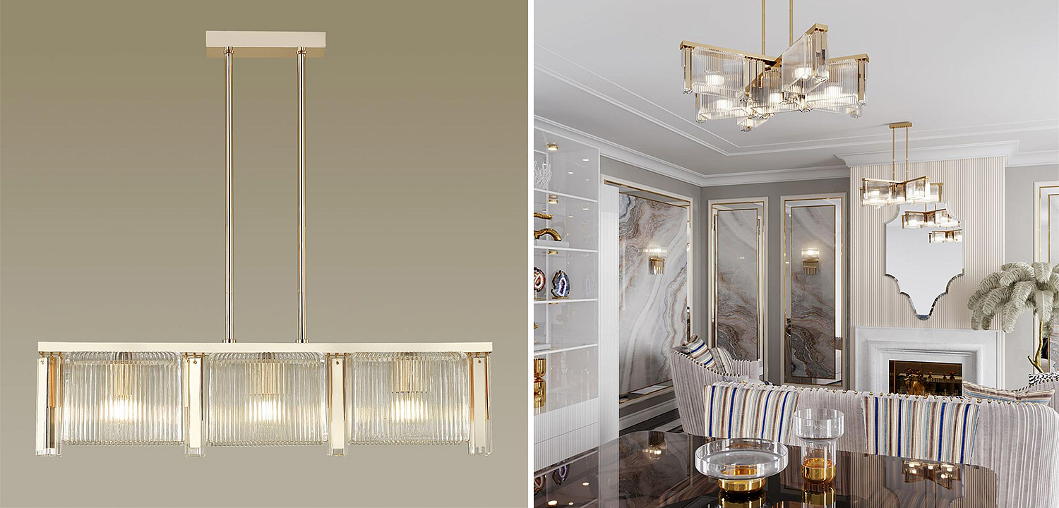 Люстра Madelen Gold Linear Chandelier Люстра Madelen Gold Linear Chandelier - Loft-Concept в Рязани