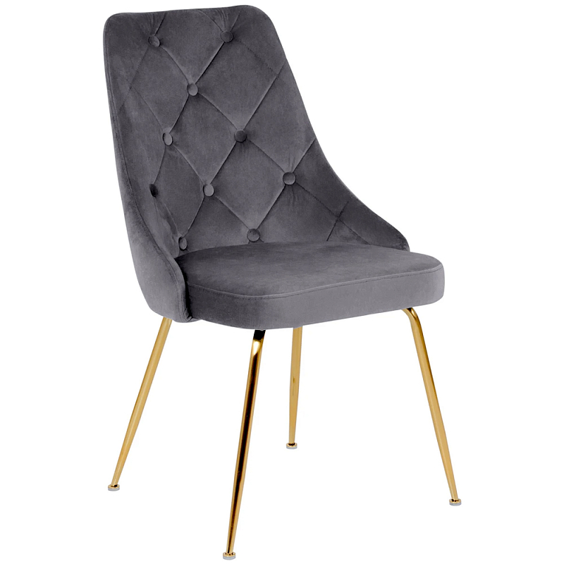 Стул в серой велюровой обивке Ward Grey Velour Chair Золотой Серый Стул в серой велюровой обивке Ward Grey Velour Chair Золотой Серый в Рязани | Loft Concept