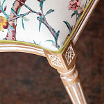 Стул из массива бука бежевый с изображением птиц и цветов Beige Green Chinoiserie Peach Garden Chair варинант исполнения - 5 | Loft Concept в Рязани