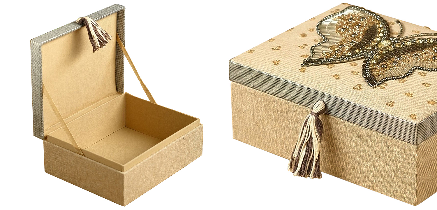 Шкатулка с вышивкой из бисера Butterfly Beads Embroidery Box Шкатулка с вышивкой из бисера Butterfly Beads Embroidery Box - Loft-Concept в Рязани