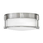 Потолочный светильник для ванных комнат цвета никель с плафоном из опалового стекла и декоративными держателями Hinkley варинант исполнения - 1 | Loft Concept в Рязани