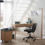 Офисное кресло в винтажном стиле на колёсах Glenn Dark Grey Chair варинант исполнения - 4 | Loft Concept в Рязани